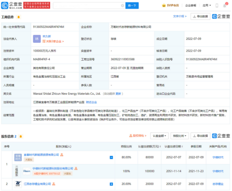 宁德时代投资成立新能源材料公司 注册资本10亿元.png