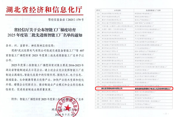 入选湖北省智能工厂梯度培育2025年度第二批先进级智能工厂行列