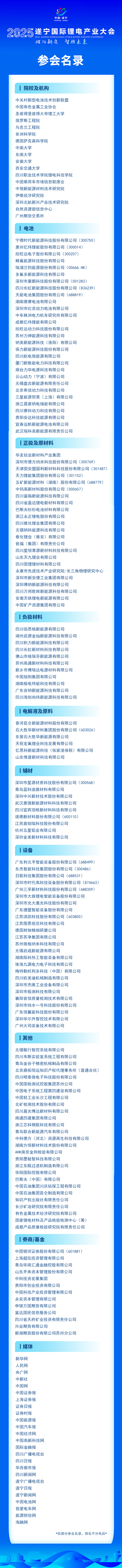 遂宁锂电产业大会阵容“劲爆”！重磅名单