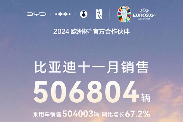 年销400万辆几成定局！比亚迪11月新能源车销