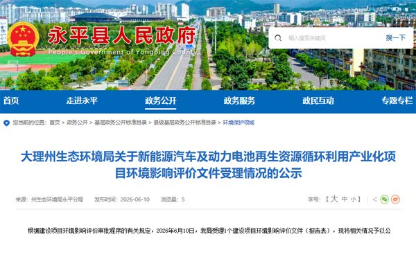 坐标云南永平！1.25亿电池新能源产业项目落地